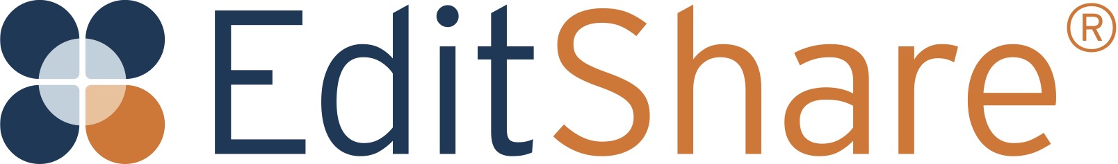 EditShare Primary Logo CMYK Orange and Navy